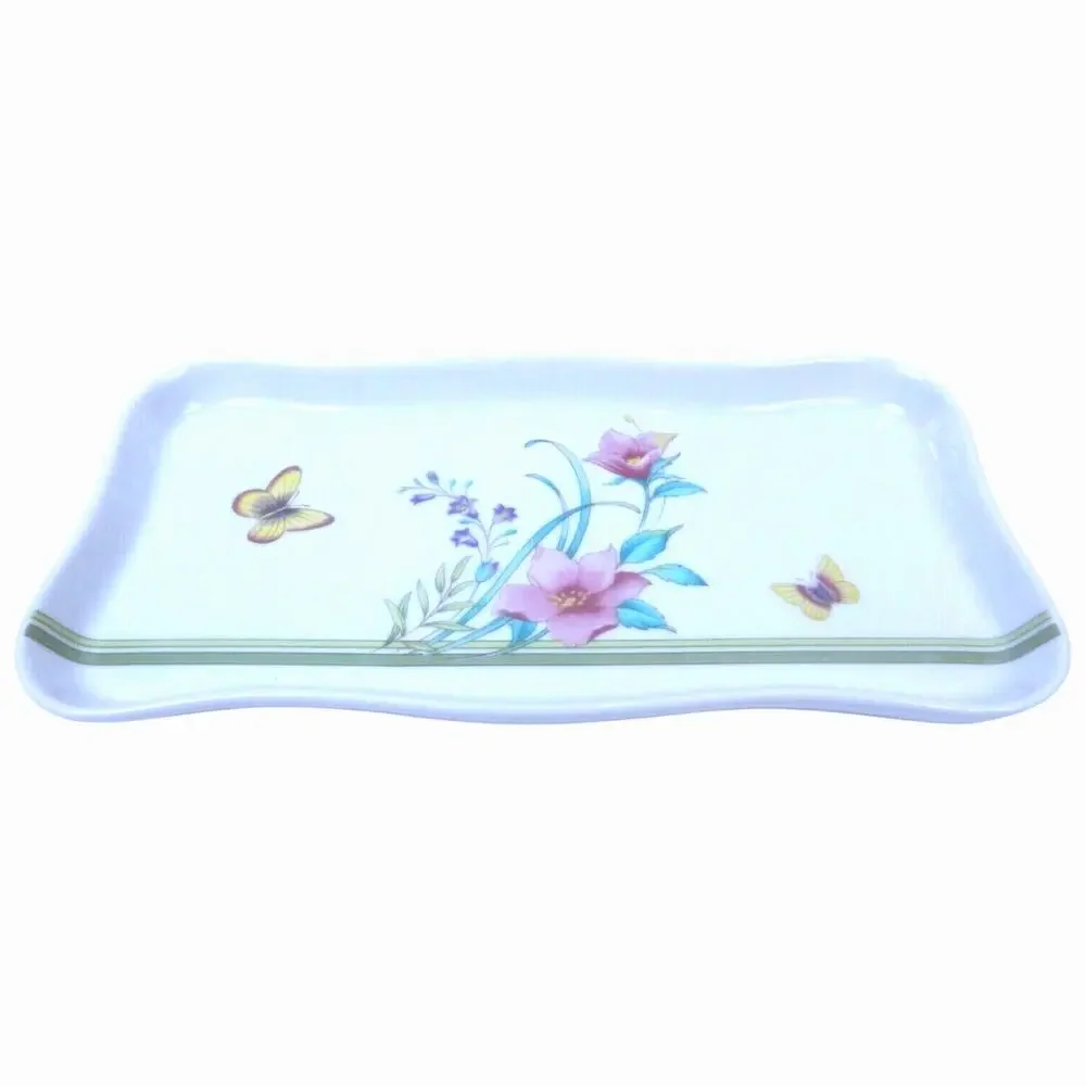 Vintage Andrea by Sadek Jewelry Vanity Trinket Tray with Butterflies & Flowers